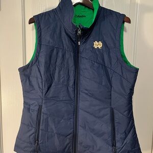 Columbia Women's Notre Dame Navy and Green Outdoor Vest